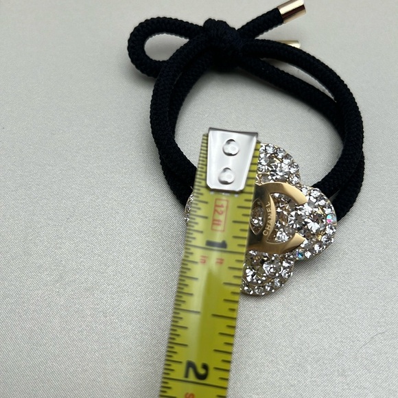 Hair Tie Beauty Chanel Or Wristband & Small Shopping Bag Gold CC Rhinestones - Picture 12 of 17